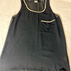 The Clothing Company Black Sleeveless Blouse with Silver beaded trim